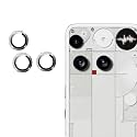 ZARALA Camera Lens Frame Glass Compatible with Nothing Phone 3 Tempered Glass Aluminum Alloy Frame Individual Camera Lens Protector Cover (Phone (3), Silver)