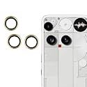 ZARALA Camera Lens Frame Glass Compatible with Nothing Phone 3 Tempered Glass Aluminum Alloy Frame Individual Camera Lens Protector Cover (Phone (3), Gold)