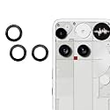 ZARALA Camera Lens Frame Glass Compatible with Nothing Phone 3 Tempered Glass Aluminum Alloy Frame Individual Camera Lens Protector Cover (Phone (3), Black)