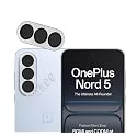 ZARALA Camera Lens Frame Glass Compatible with OnePlus Nord 5 Tempered Glass Aluminum Alloy Frame Individual Camera Lens Protector Cover (Nord 5, Silver)