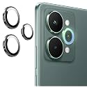ZARALA Camera Lens Frame Glass Compatible with realme 15 Pro 5G Tempered Glass Aluminum Alloy Frame Individual Camera Lens Protector Cover (15 Pro 5G, Black)