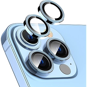 zarala camera lens protector compatible for i phone 15 proi phone 15 pro max 2023 tempered glass keep original camera metal individual ring upgraded camera lens guard cover protector serria blue