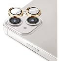 ZARALA Camera Lens Protector compatible for iPhone 15 6.1-Inch and iPhone 15 Plus 6.7-Inch 9H Tempered Glass Aluminum Alloy Metal Individual Ring Cover HD Clear Bubble Free Protection Gold
