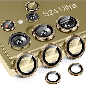zarala camera lens screen protector for samsung z fold 5 alloy matelic anti scratch camera ring for samsung galaxy s24 ultra 5g gold