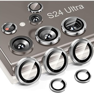 zarala camera lens screen protector for samsung z fold 5 alloy matelic anti scratch camera ring for samsung galaxy s24 ultra 5g silver
