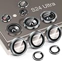 ZARALA Camera Lens Screen Protector For Samsung Galaxy S24 Ultra 5G Alloy Matelic Anti Scratch Camera Ring For (Samsung Galaxy S24 Ultra 5G, Grey)
