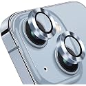 ZARALA Compatible with iPhone 15 and 15 Plus Camera Lens Protector, Anti-Scratch Lens Cover 9H Tempered Glass Metal Camera Screen Protector Shockproof Camera Ring 2 Pcs Sierra Blue