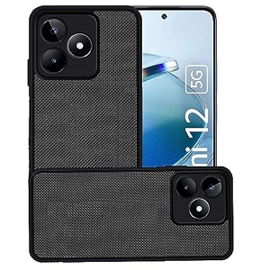 zarala compatible with redmi 12 5g super frosted shield pro back silicone soft mobile case dotted slim-fit design tpu shockproof cover
