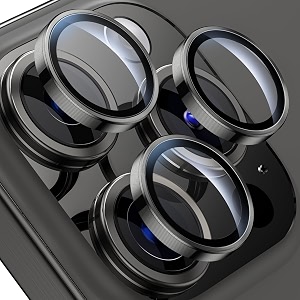 zarala for iphone 15 proiphone 15 pro max camera lens protectorkeep original shooting shatterproof 9h tempered glass camera screen protector metal ring cover filmblack