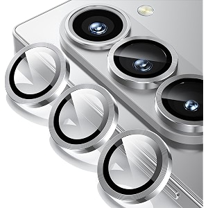 zarala camera lens frame glass compatible with samsung galaxy z fold 7 5g tempered glass aluminum alloy frame individual camera lens protector cover z fold 7 5g silver