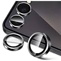 ZARALA Camera Lens Frame Glass Compatible with Samsung Galaxy Z Flip7 5G Tempered Glass Aluminum Alloy Frame Individual Camera Lens Protector Cover (Z Flip7 5G, Black)