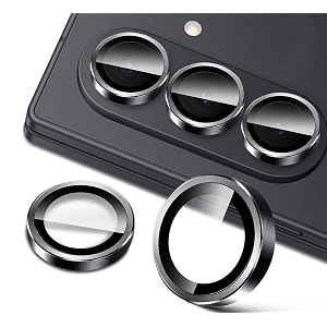 zarala camera lens frame glass compatible with samsung galaxy z fold 7 5g tempered glass aluminum alloy frame individual camera lens protector cover z fold 7 5g black