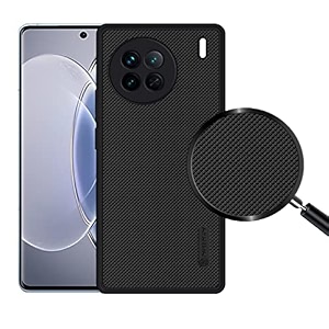 zarala super frosted shield pro back silicone soft mobile case compatible with vivo x90 pro dotted slim-fit design tpu shockproof cover black