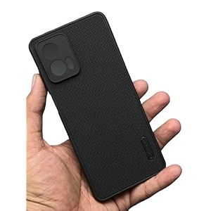 zarala super frosted shield pro back silicone soft mobile case compatible with motorola moto g73 dotted slim-fit design tpu shockproof coverblack