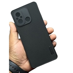 zarala super frosted shield pro back silicone soft mobile case compatible with redmi 12c dotted slim-fit design tpu shockproof cover redmi 12c