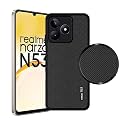 ZARALA Super Frosted Shield Pro Back Silicone Soft Mobile Case Compatible with realme narzo N53 Dotted Slim-Fit Design TPU Shockproof Cover (realme narzo N53), Black