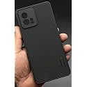 ZARALA Super Frosted Shield Pro Back Silicone Soft Mobile Case Compatible with Motorola Moto G72 Dotted Slim-Fit Design TPU Shockproof Cover, Black