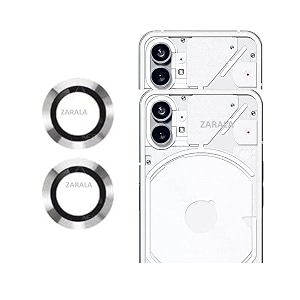 zarala tempered glass camera lens protector for nothing phone 1 5g ultra-hd clear premium aluminum alloy camera lens ring phone 1 camera protector white