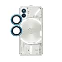 ZARALA Tempered Glass Camera Lens Protector Compatible With Nothing Phone 2 5G Premium Tempered Glass Circle Film, Aluminum Alloy Full Fit Lens Ring Cover, Blue [Anti-Scratch] (2 Pack)