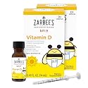 Zarbee's Vitamin D Drops for Infants,400IU (10mcg) Baby & Toddler Liquid Supplement,Newborn & Up,Dropper Syringe Included,0.47 Fl Oz,(Pack of 2)