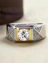 Zarkan Hallmarked Two Tone Silver Ring With