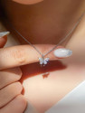 Zarkan Zarkan 925 Hallmarked Silver Butterfly Necklace With Link Chain Rhodium Cubic Zirconia Sterling Silver Pendant