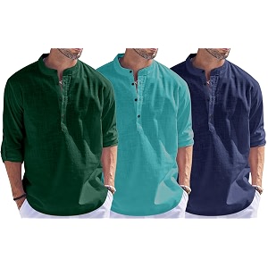 Combo of Men Solid Cotton Blend Straight