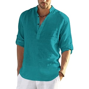 men39s cotton blend casual kurta shirt regular fit full sleeve short straight kurta shirt for men