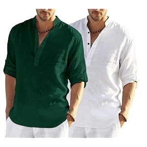men39s cotton blend casual kurta shirt regular fit full sleeve short straight kurta shirt for men