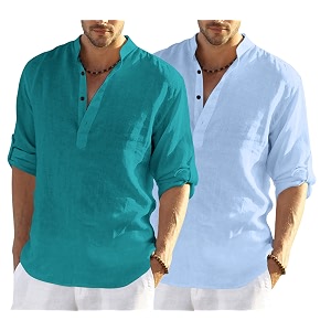 men39s cotton blend casual kurta shirt regular fit full sleeve short straight kurta shirt for men