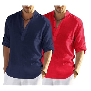 men39s cotton blend casual kurta shirt regular fit full sleeve short straight kurta shirt for men