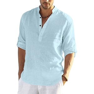men39s cotton blend casual kurta shirt regular fit full sleeve short straight kurta shirt for men