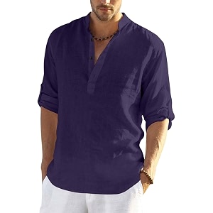 men39s cotton blend casual kurta shirt regular fit full sleeve short straight kurta shirt for men