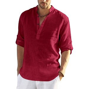 men39s cotton blend casual kurta shirt regular fit full sleeve short straight kurta shirt for men