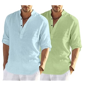 men39s cotton blend casual kurta shirt regular fit full sleeve short straight kurta shirt for men