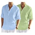 Men's Cotton Blend Casual Kurta Shirt, Regular fit Full Sleeve Short Straight Kurta Shirt for Men