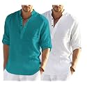 Men's Cotton Blend Casual Kurta Shirt, Regular fit Full Sleeve Short Straight Kurta Shirt for Men