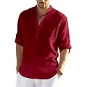 Men's Cotton Blend Casual Kurta Shirt, Regular fit Full Sleeve Short Straight Kurta Shirt for Men