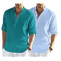 Men's Cotton Blend Casual Kurta Shirt, Regular fit Full Sleeve Short Straight Kurta Shirt for Men