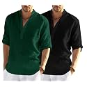 Men's Cotton Blend Casual Kurta Shirt, Regular fit Full Sleeve Short Straight Kurta Shirt for Men