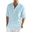 Men's Cotton Blend Casual Kurta Shirt, Regular fit Full Sleeve Short Straight Kurta Shirt for Men
