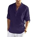 Men's Cotton Blend Casual Kurta Shirt, Regular fit Full Sleeve Short Straight Kurta Shirt for Men
