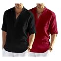 Men's Cotton Blend Casual Kurta Shirt, Regular fit Full Sleeve Short Straight Kurta Shirt for Men
