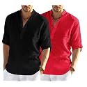 Men's Cotton Blend Casual Kurta Shirt, Regular fit Full Sleeve Short Straight Kurta Shirt for Men