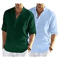 Men's Cotton Blend Casual Kurta Shirt, Regular fit Full Sleeve Short Straight Kurta Shirt for Men