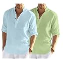 Men's Cotton Blend Casual Kurta Shirt, Regular fit Full Sleeve Short Straight Kurta Shirt for Men