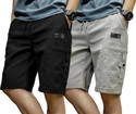 ZARTHA Solid Men Black Grey Cargo Shorts