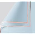 Zarwani - 30 Sheets Korean Style Waterproof Light Blue Bouquet Wrapping Paper (58cm x 58cm, 60 Microns) | Golden Border Design, Giftwrap for Flowers &amp; DIY Gift Wrapping Paper (30, Gold Border L Blue)