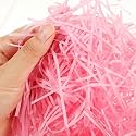 Pink Shredded Paper 200g | Shredded Paper Filler, Dry Grass & Raffia Crinkle Strips for Gift Box Packaging, Hamper & Basket Filling, Recyclable Paper Filling for Hampers (Pink,200g)
