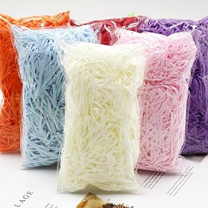 2 color shredded paper 200g random color 100gram each pack  shredded paper filler dry grass amp raffia crinkle strip for gift box packaging hamper amp basket filling assorted200gm